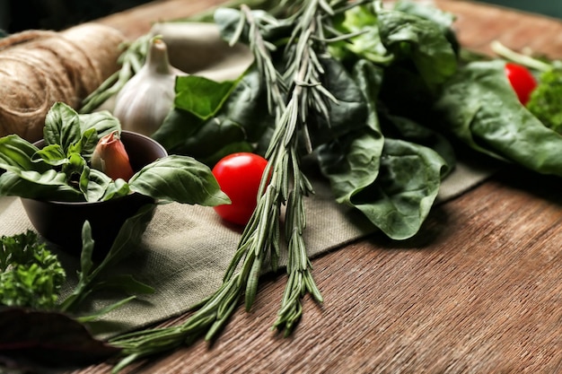 fresh ingredients on table